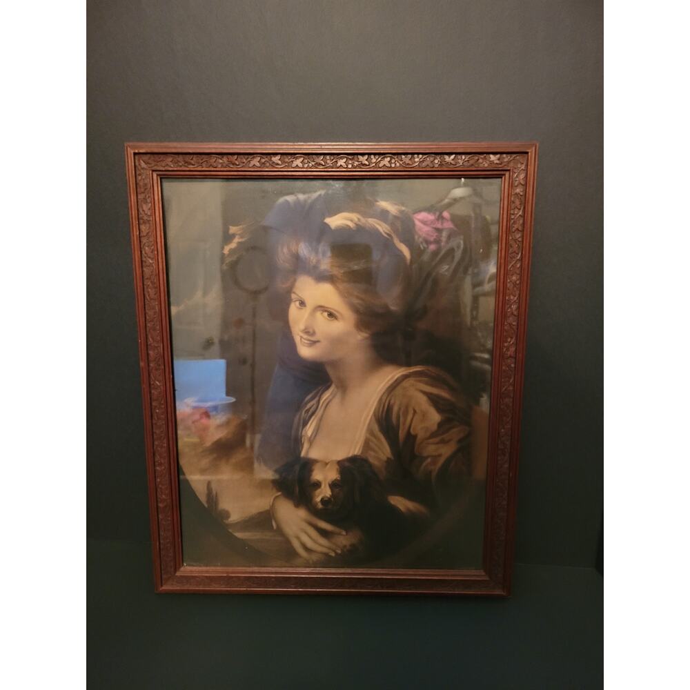 Antique Late 19th C. Early 20th C. Portrait with Original 18x15 Frame #4080
